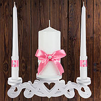 Набор садебных свечей "Семейный очаг", розовый цвет (арт. CAND-15)