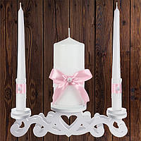 Набор садебных свечей "Семейный очаг", светло-розовый цвет (арт. CAND-14)