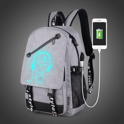 Рюкзак Music сірий з USB-світиться в темряві з кодовим замком Senkey&Style