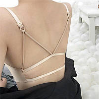 Жіночий бюстгальтер із застібкою спереду, ефект пушап бежевий