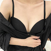 Жіночий бюстгальтер із застібкою спереду, ефект пушап чорний