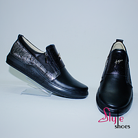 Шкіряні сліпони на платформі чорного кольору "Style Shoes", фото 2