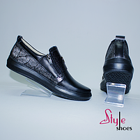 Шкіряні сліпони на платформі чорного кольору "Style Shoes", фото 3