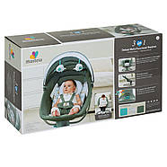 Заколисуючий центр Mastela 8105 м'ятний | колиска пульт, USB, таймер, москітна сітка, музика, льон, фото 9