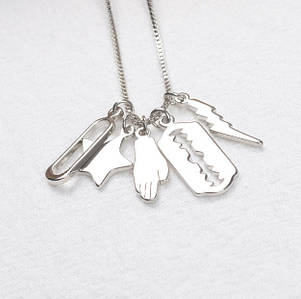 Підвіска, Кулон, Ланцюжок на шию, унісекс, з титанової сталі з лезом BTS Кім Те-Хунг 42 см + 6 см