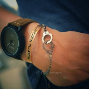 Браслет наручники великі золотий 19 см