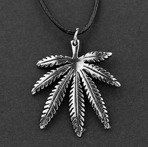 Підвіска, Кулон, Ланцюжок на шию, унісекс Лист Клен сріблястий 3,6* 4,9 см