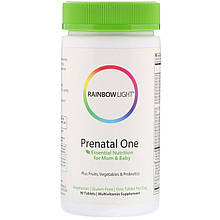 Пренатальні вітаміни для вагітних, Prenatal One 90 таблеток Rainbow Light