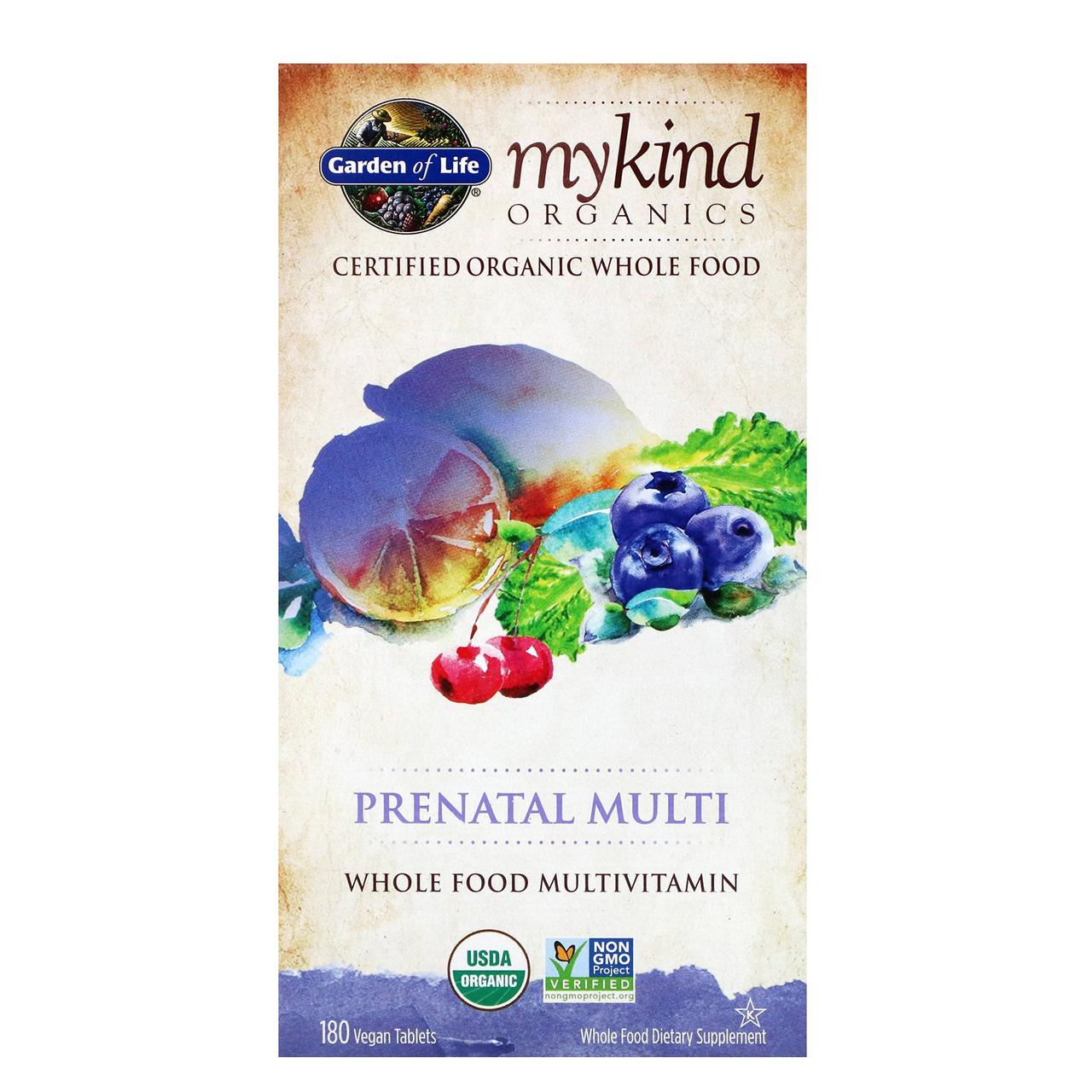 Пренатальні вітаміни для вагітних з цільних продуктів, 180 веганських таблеток, Garden of Life