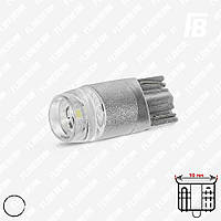 Лампа LED цоколь T10 (W3W/W5W, бесцокольная), с линзой, 12 В, SMD 3030*01 (белый)