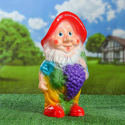 Садовий гном з виноградом 38 см кераміка