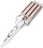 Потрійна плойка Kemei KM-1010 Біла, фото 2