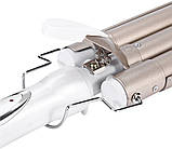 Потрійна плойка Kemei KM-1010 Біла, фото 4