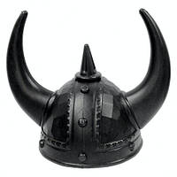 Шлем Викинг черного цвета с рогами