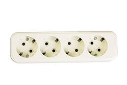 Мережева колодка Lemanso 4 гнізда c/з без кнопки LMK007