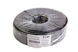 Кабель RG-6 (F660BVF) діам.-6,8 мм, зовнішній із гелем, чорний, 100 м.