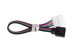 З'єднувальний конектор 4pin мама + затискач для світлодіодної стрічки RGB SMD 5050 RGB (2 jack)