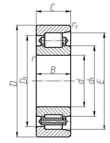 Підшипник NF 210 J /P6 (6-12210) BBC-R розміри 50*90*20, фото 2
