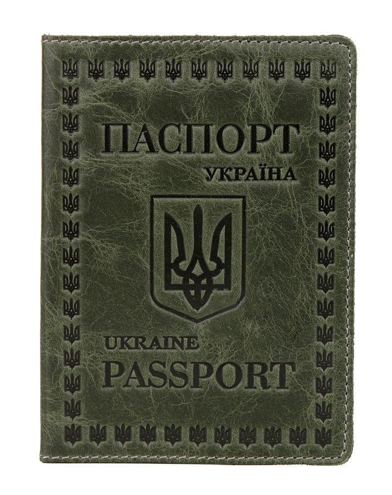 Стильна обкладинка на паспорт з натуральної шкіри SHVIGEL 16131, Зелений
