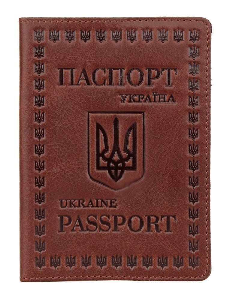 Надійна шкіряна обкладинка на паспорт SHVIGEL 16133, Коричневий