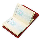 Обкладинка на паспорт Shvigel 13920 Червона шкіряна, Червоний, фото 3