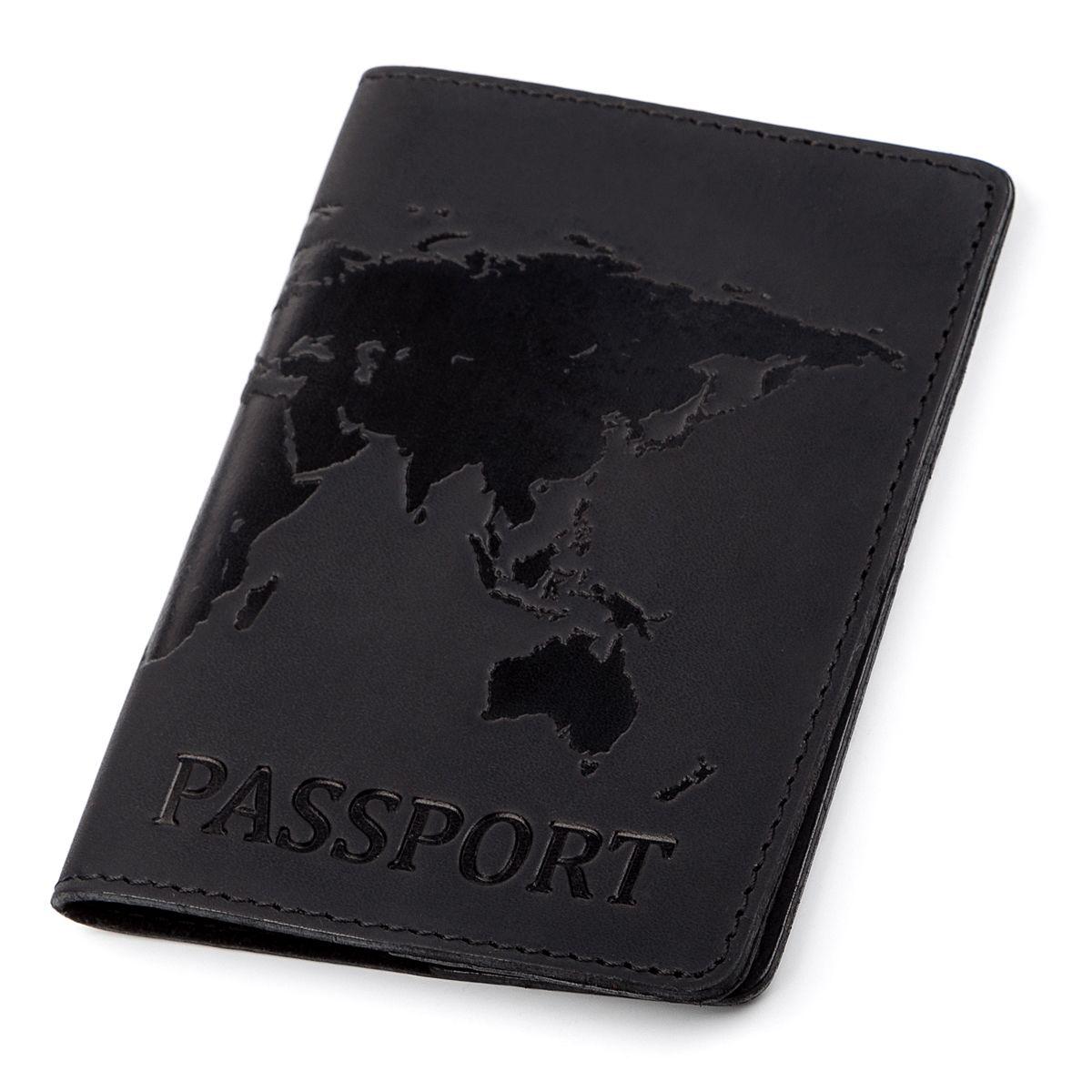 Обкладинка на паспорт Shvigel 13921 шкіряна Чорна, Чорний