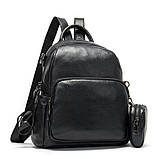 Рюкзак шкіряний жіночий флотар Vintage 14865 Чорний, фото 4