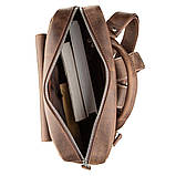 Рюкзак унісекс з матової шкіри SHVIGEL 11175 Коричневий, фото 4