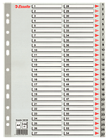 Роздільники пластикові Esselte, РР, А4, цифрові 1-54, арт.100109