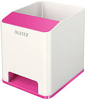 Пластиковая подставка для ручек Leitz WOW квадратная, розовый металлик, арт.5363-10-23