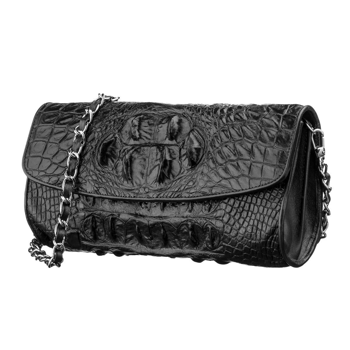 Сумка клатч CROCODILE LEATHER 18243 з натуральної шкіри крокодила Коричневий, Коричневий