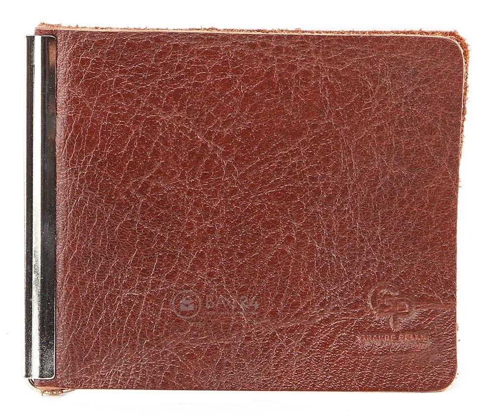 Затиск для грошей GRANDE PELLE 00226 Коричневий, Коричневий