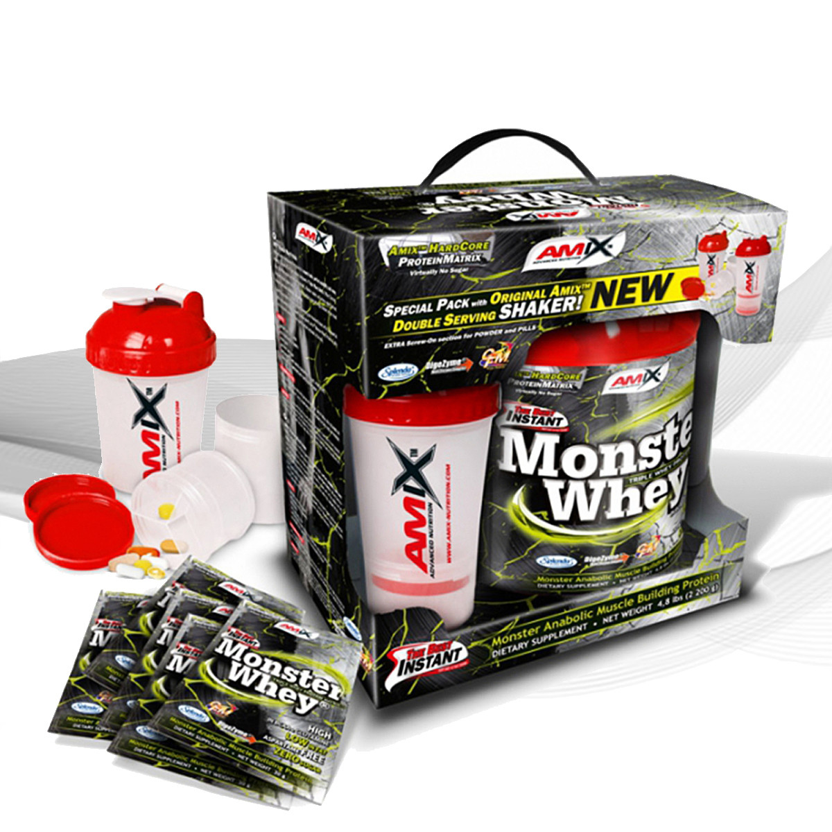 Комплексний протеїн Amix Nutrition Anabolic Monster Whey® 2200g BOX with Monster Shaker