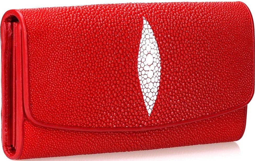 Гаманець жіночий STINGRAY LEATHER 18030 з натуральної шкіри морського скату Червоний