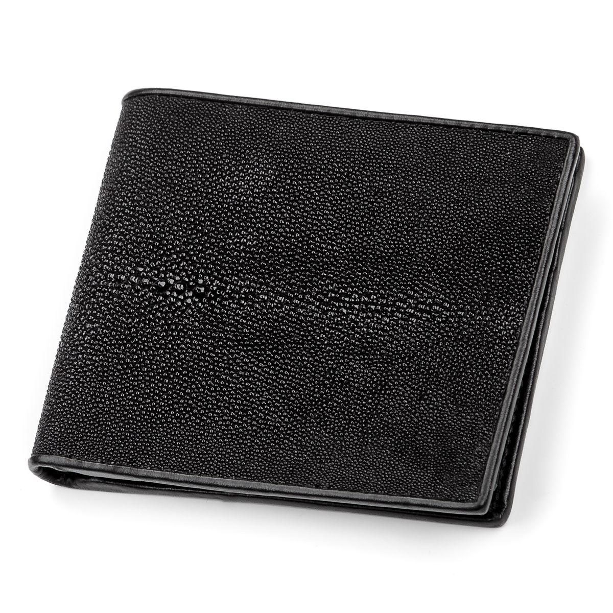 Гаманець STINGRAY LEATHER 18001 з натуральної шкіри морського скату Чорний, Чорний