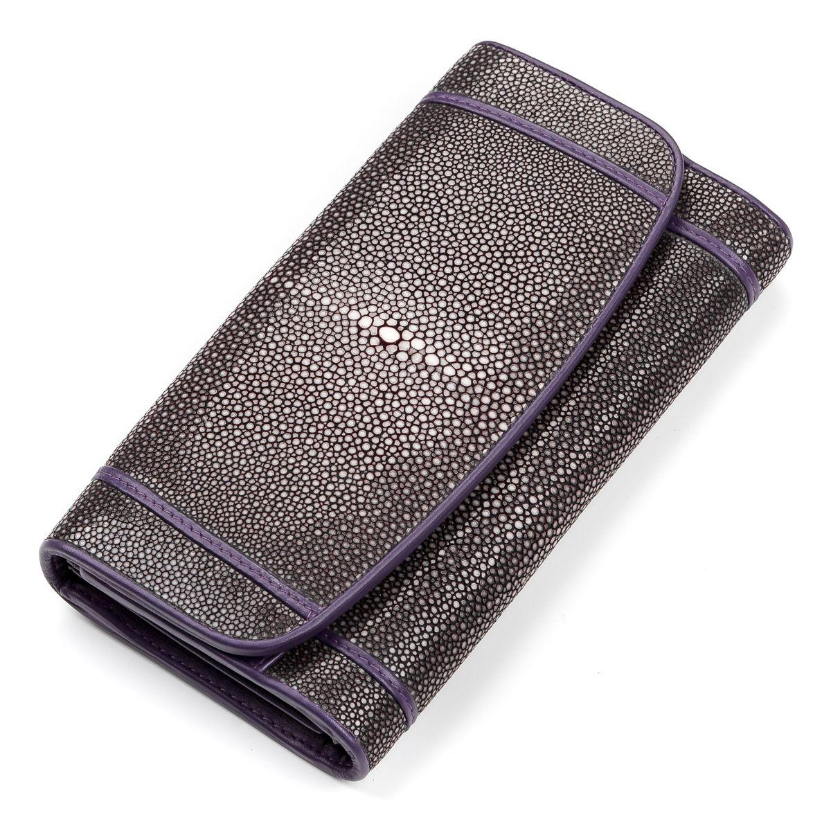Гаманець жіночий STINGRAY LEATHER 18090 з натуральної шкіри морського скату Фіолетовий