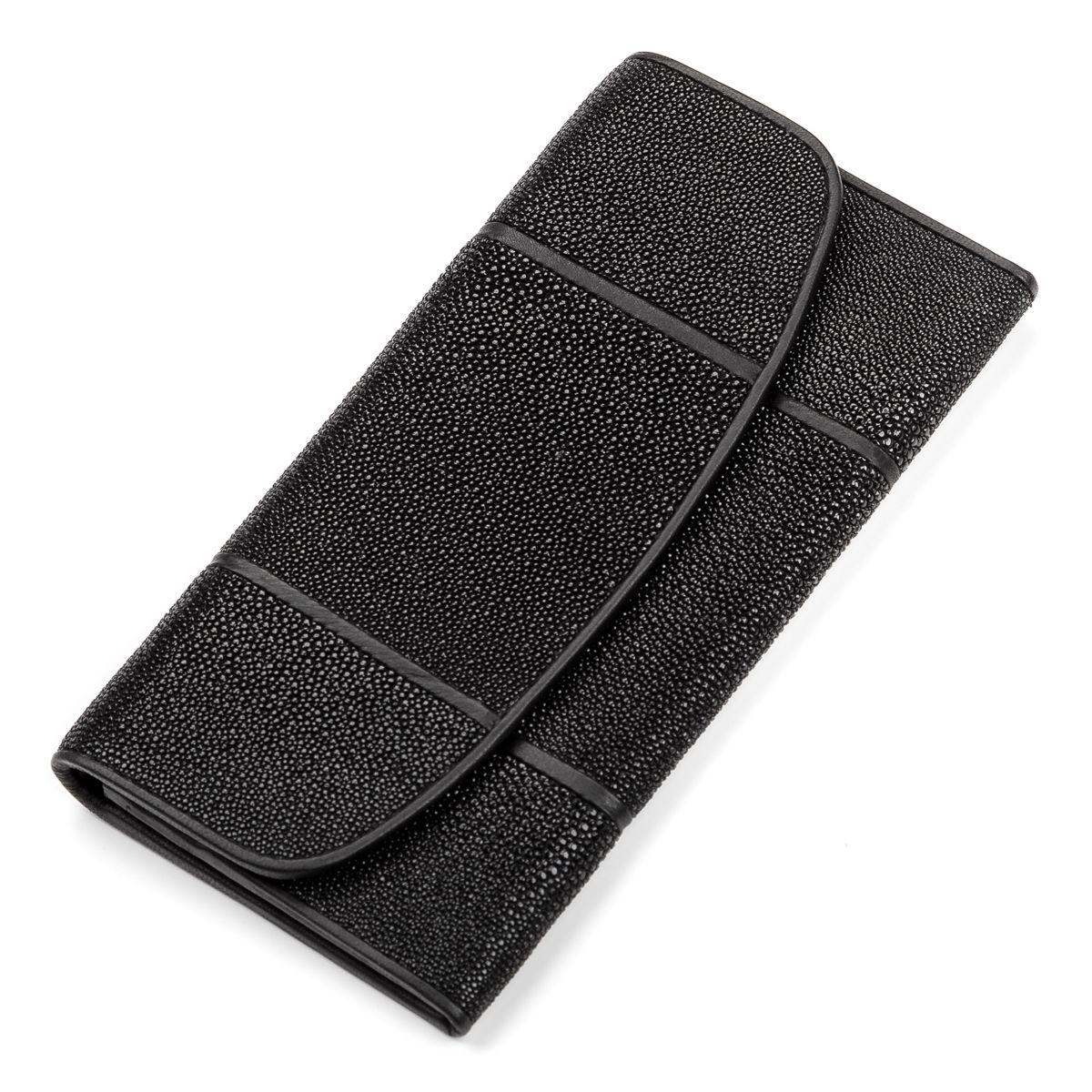 Гаманець жіночий STINGRAY LEATHER 18112 з натуральної шкіри морського скату Чорний