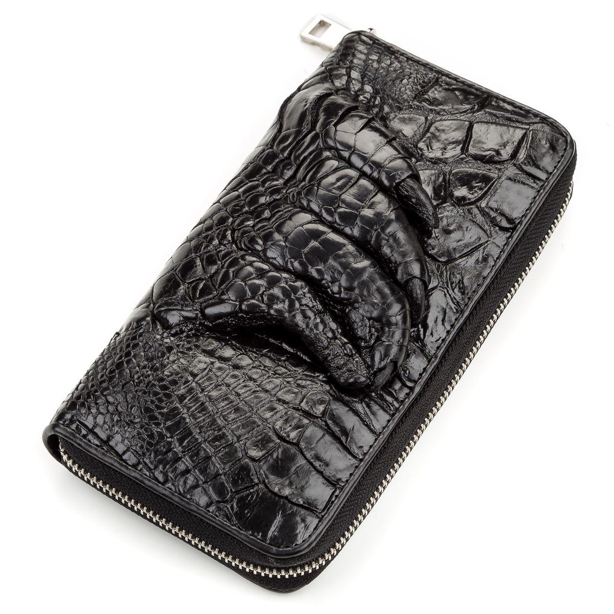 Клатч CROCODILE LEATHER 18172 з натуральної шкіри крокодила Чорний, Чорний