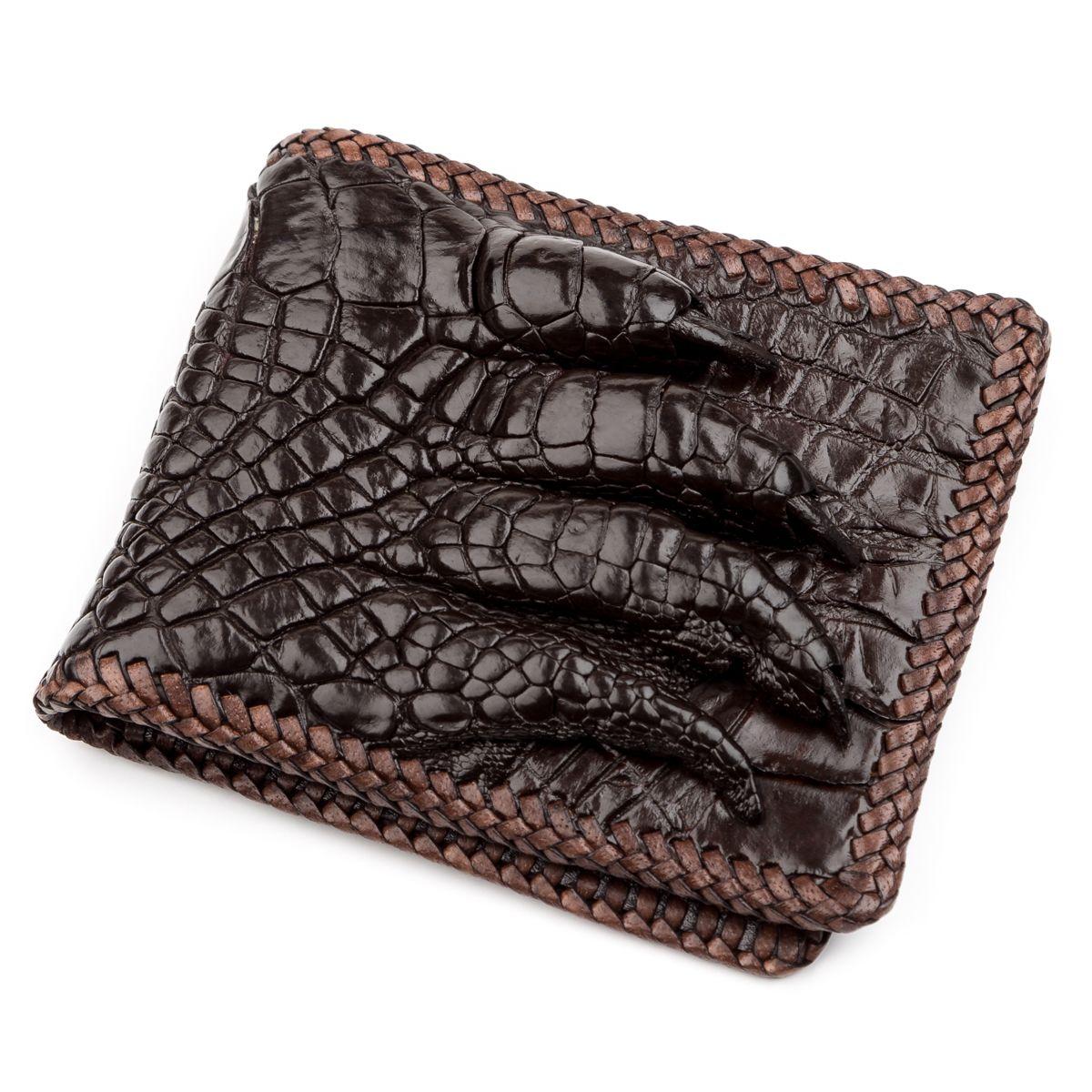 Портмоне CROCODILE LEATHER 18229 з натуральної шкіри крокодила Коричневий, Коричневий