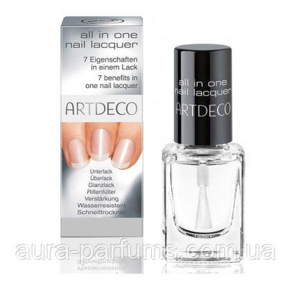 Багатофункціональний безбарвний лак Artdeco All In One Nail Lacquer