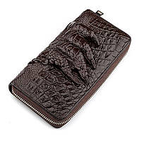 Клатч мужской CROCODILE LEATHER 18273 из натуральной кожи крокодила Коричневый, Коричневый