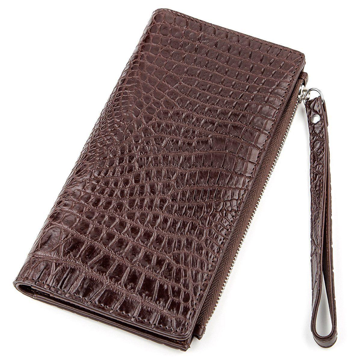 Клатч CROCODILE LEATHER 18290 з натуральної шкіри крокодила Коричневий, Коричневий