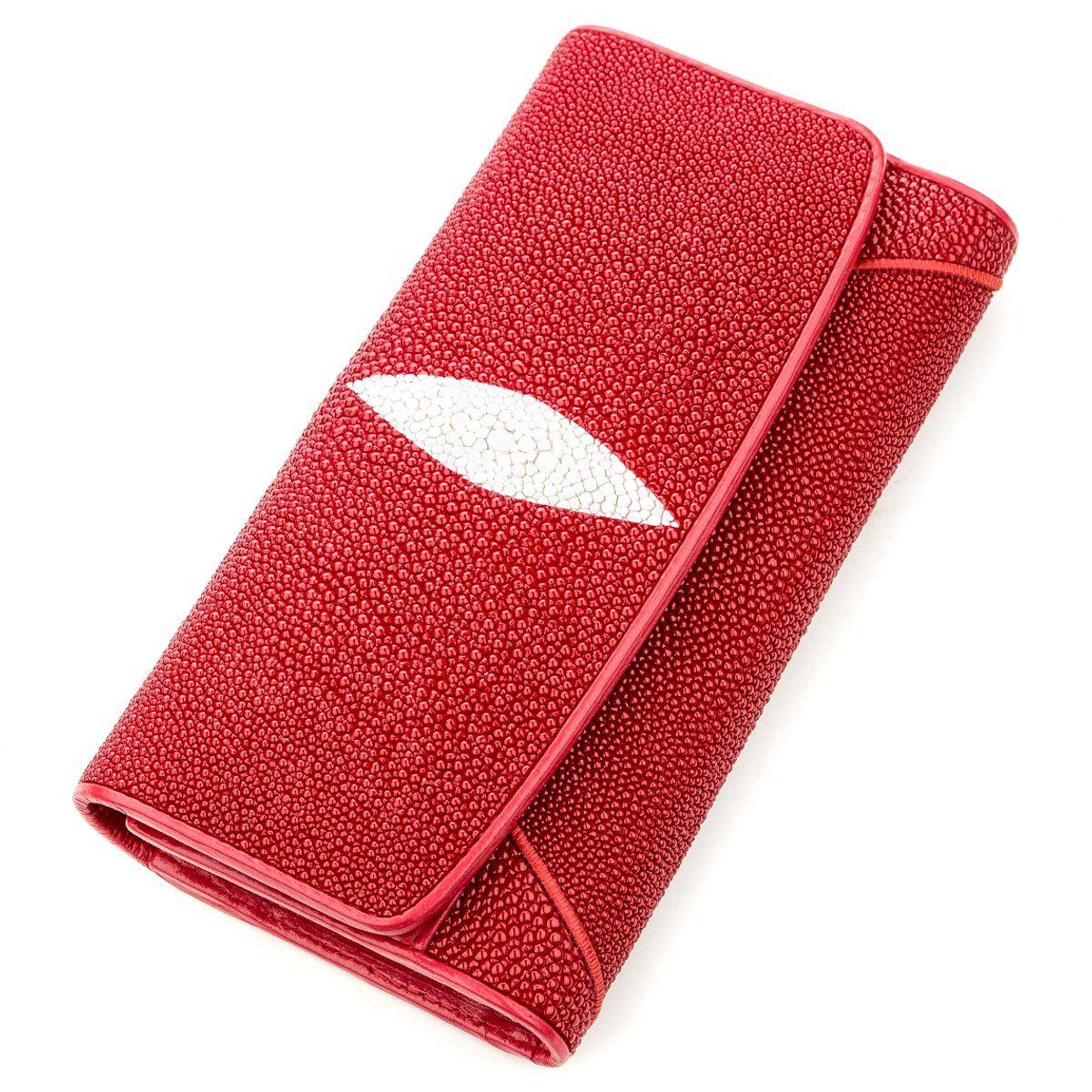 Гаманець-клатч жіночий STINGRAY LEATHER 18519 з натуральної шкіри морського скату Червоний