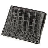 Гаманець чоловічий CROCODILE LEATHER 18578 з натуральної шкіри крокодила Чорний, фото 2