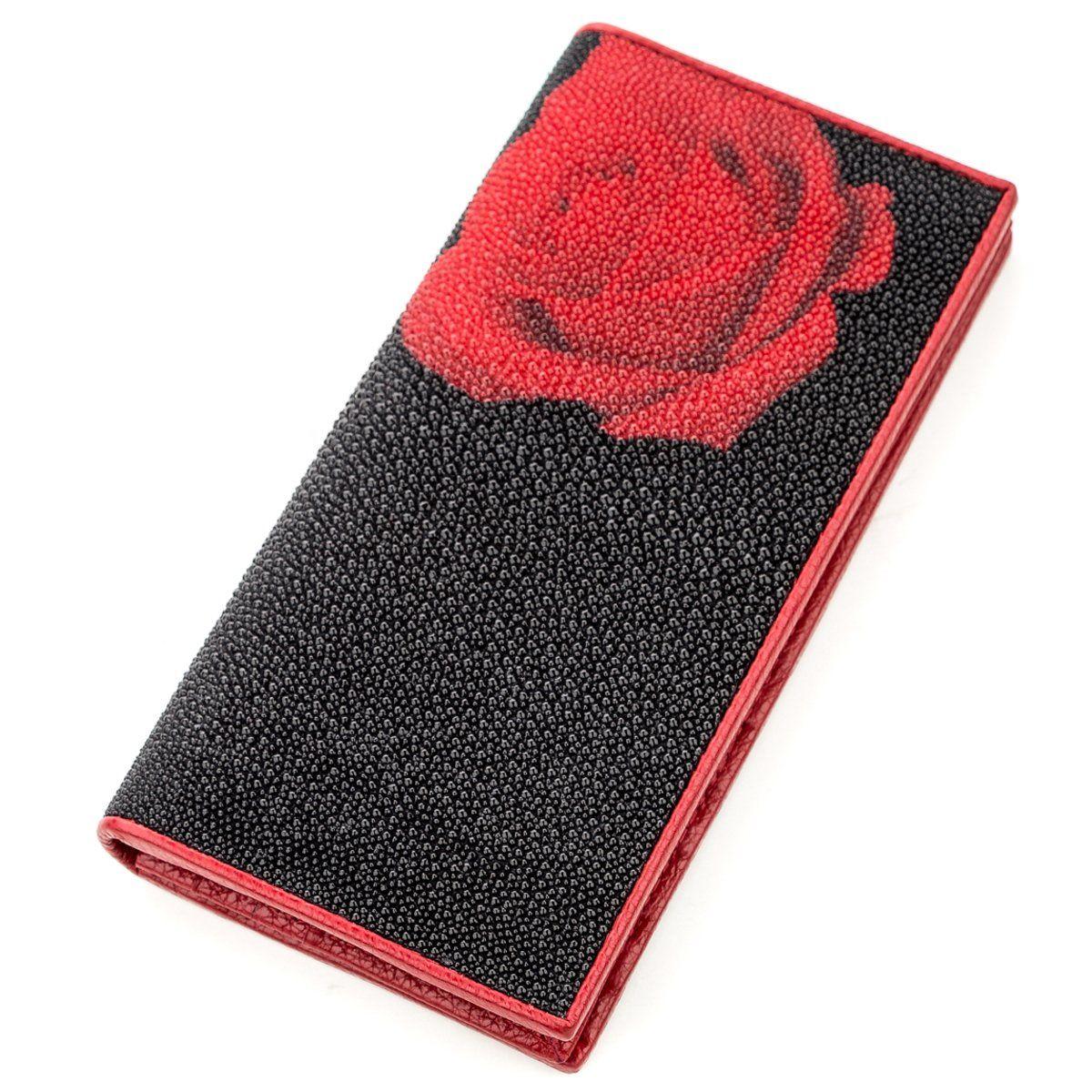 Гаманець жіночий STINGRAY LEATHER 18635 з натуральної шкіри морського скату Чорний