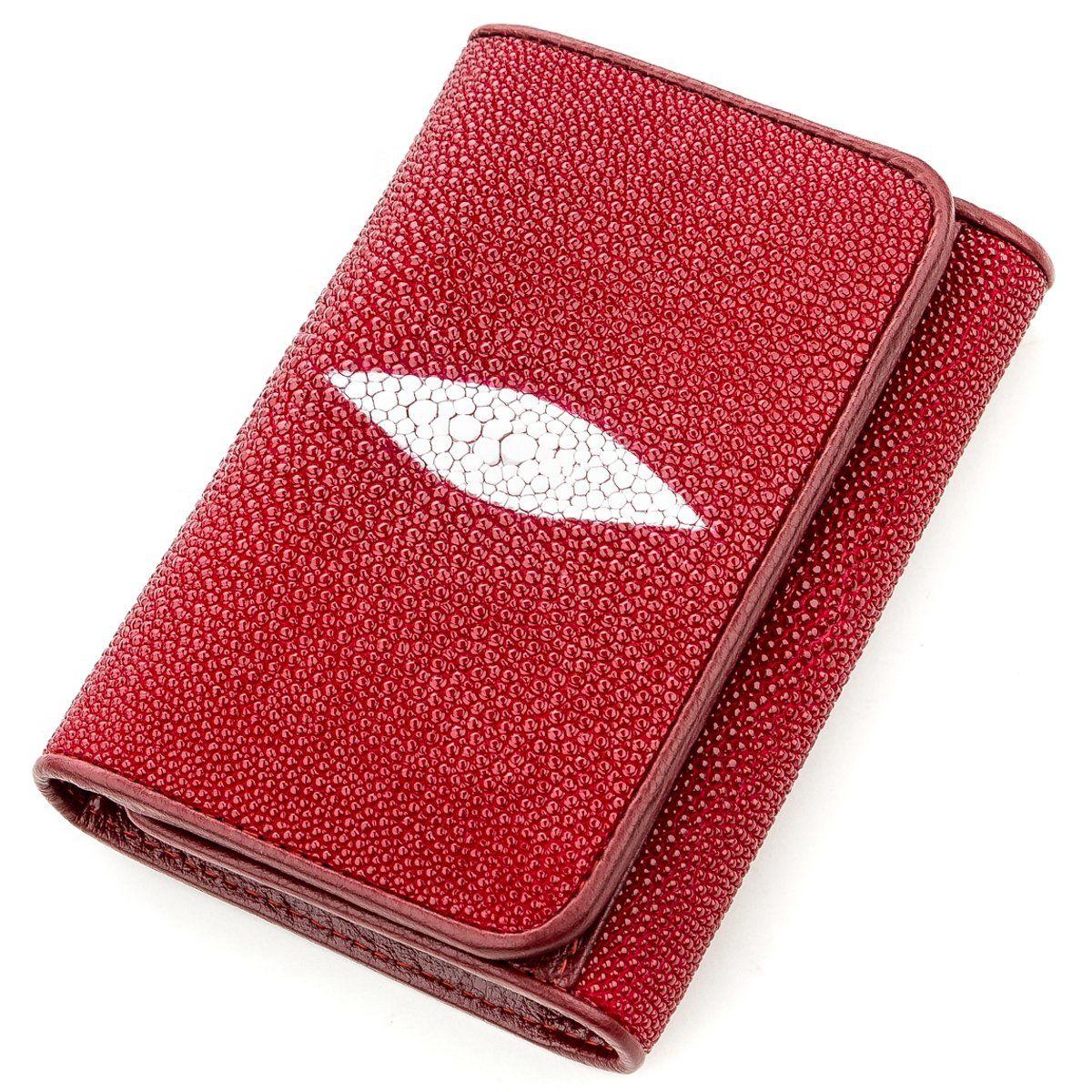 Гаманець вертикальний жіночий STINGRAY LEATHER 18637 з натуральної шкіри морського скату Бордовий