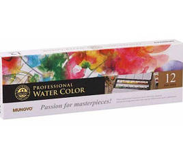 Набір акварельних фарб GALLERY в металічному пеналі, 12кольорів, кювета, MUNGYO
