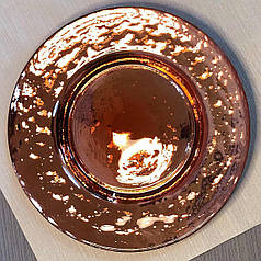 Тарілка з кольорового скла золота Роуз 23 см арт. HM0014 6