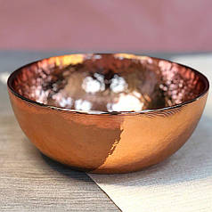 Миска глибока золота з кольорового скла Роуз 17 см арт. HM0019