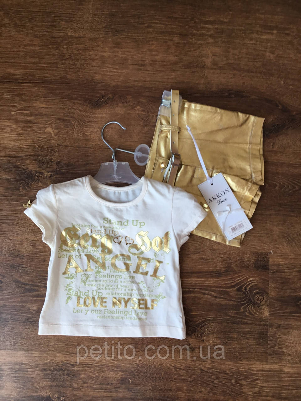 Костюм для дівчинки на літо з футболкою і шортами, фото 1